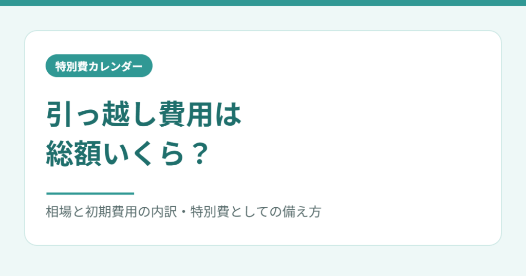 引っ越し費用の相場と初期費用の内訳をまとめたアイキャッチ画像