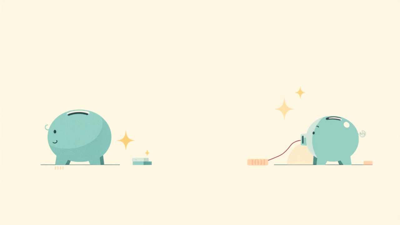 2つの貯金箱で特別費の口座を分けて管理するイメージイラスト
