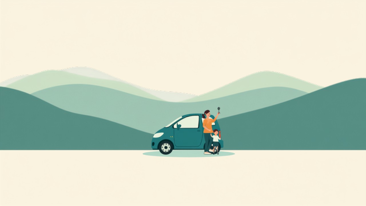 家族で次の車の買い替え計画を立てるイメージ