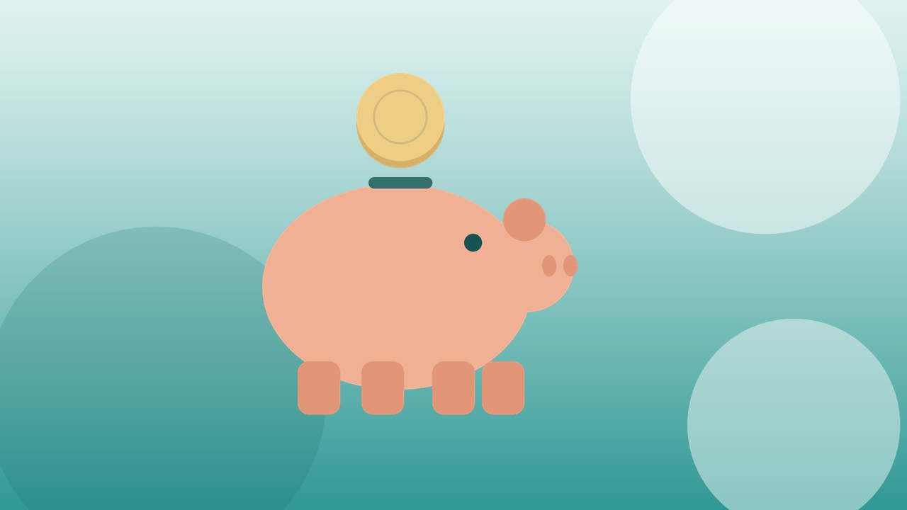 コインを貯金箱に入れて特別費を先取り貯金するイメージイラスト